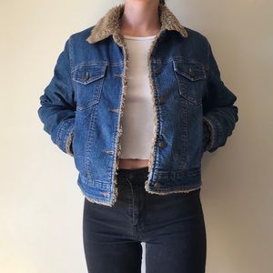 Sherpa lined denim jacket